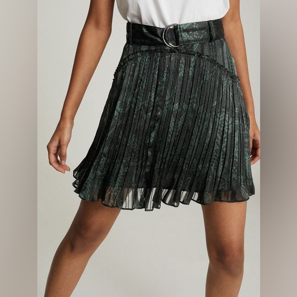 Reiss “Orielle” snake print skirt with belt. Sz 6. NWOT - Picture 2 of 9